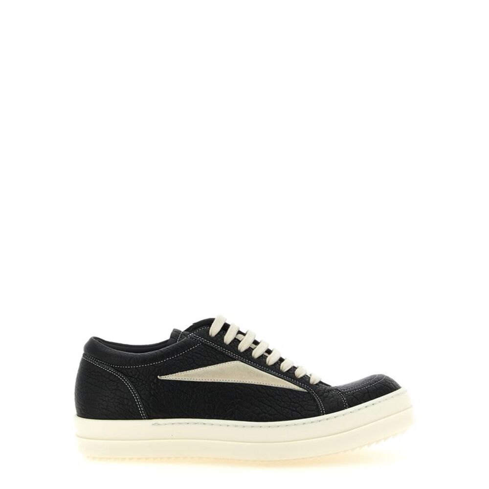 Rick Owens Bicolor Lamb Leather Low Top Men's Sneakers